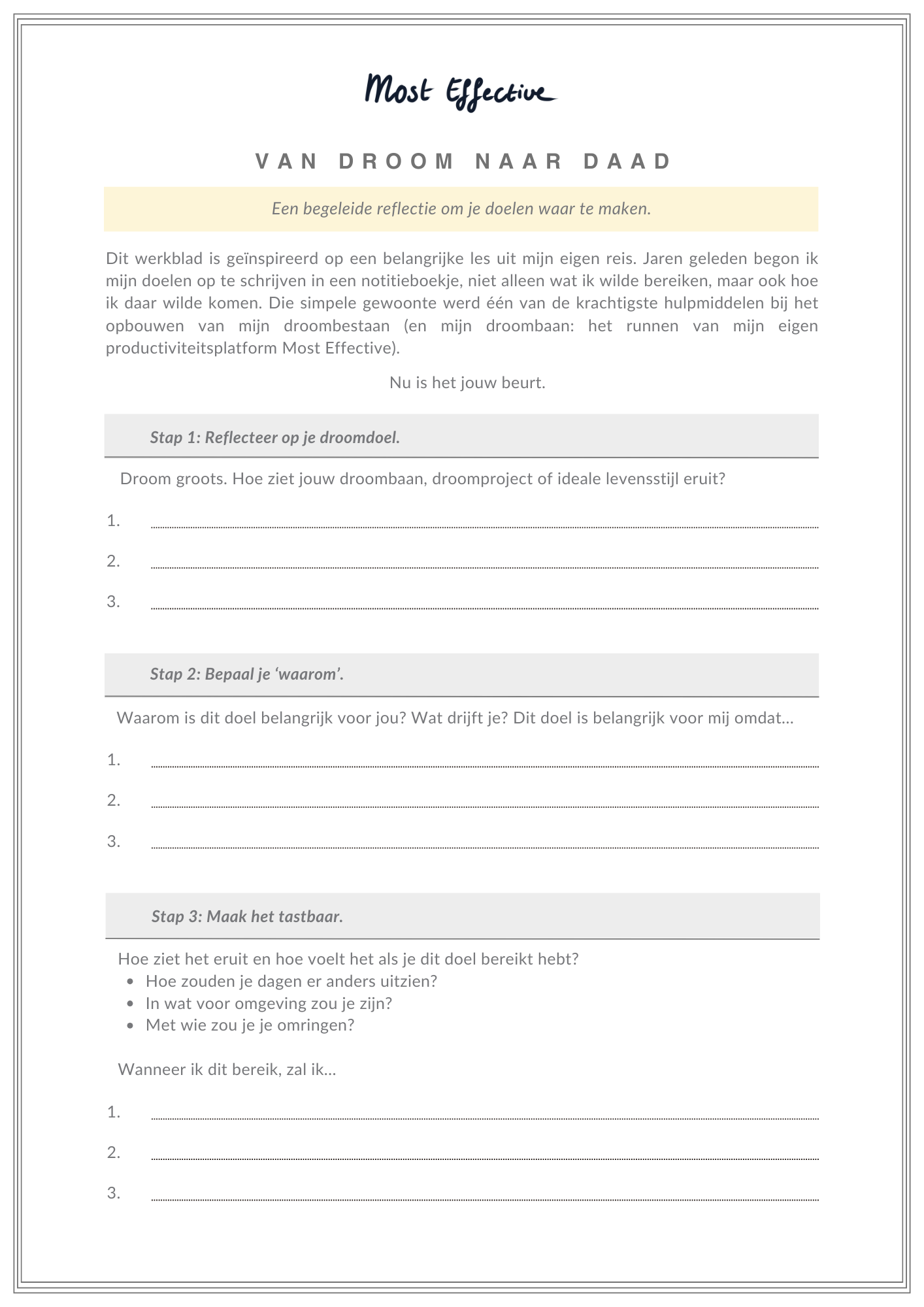 Downloadable - Van Droom Naar Daad