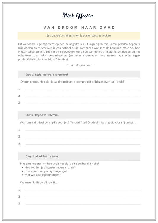 Downloadable - Van Droom Naar Daad