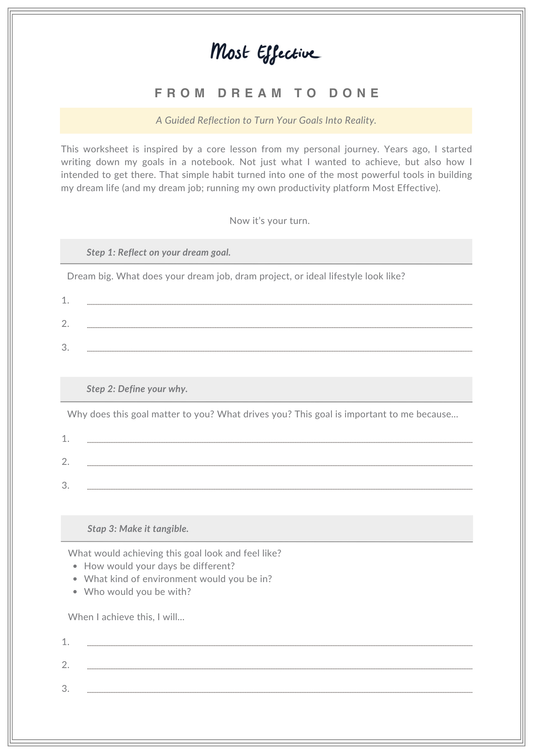 Downloadable - From Dream To Done